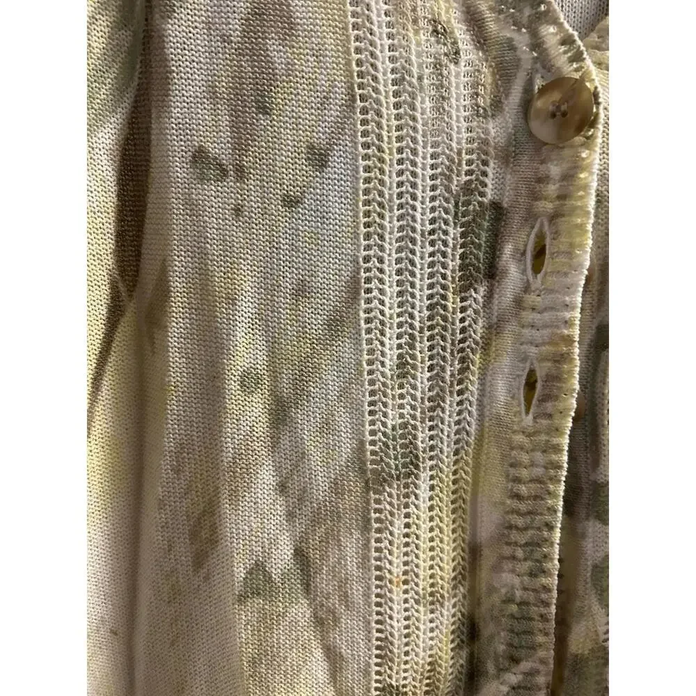 Northern Reflections Neutral Print 3-Button Cardigan Sweater Size S Lightweight - Picture 4 of 13